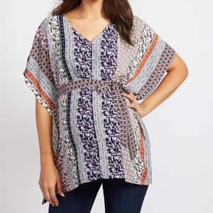 Tie Detail Geo Print Maternity Top